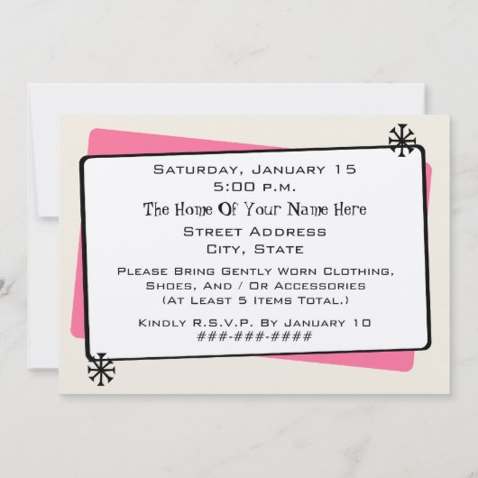 Invitation Mode/forme de robe de léopard de partie échange (Dos)