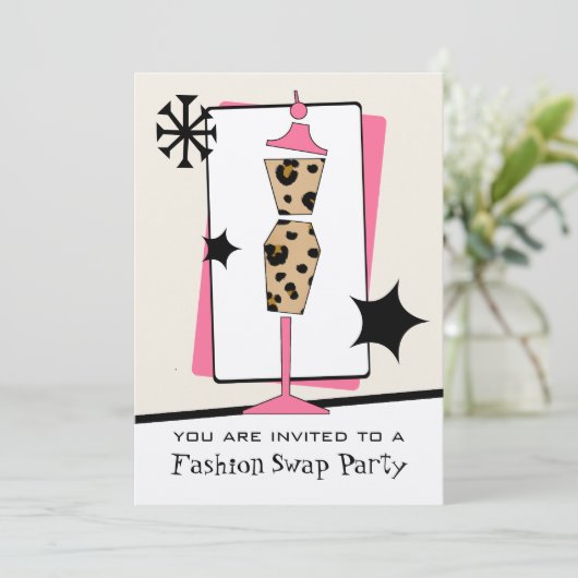 Invitation Mode/forme de robe de léopard de partie échange (Debout devant)