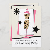 Invitation Mode/forme de robe de léopard de partie échange (Devant / Derrière)