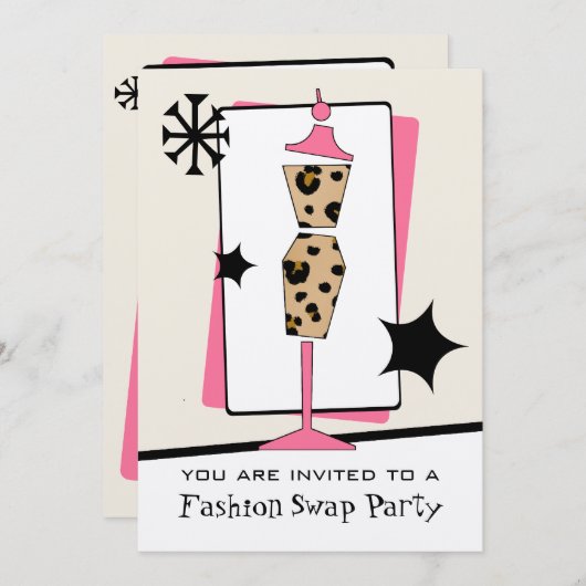 Invitation Mode/forme de robe de léopard de partie échange (Devant / Derrière)