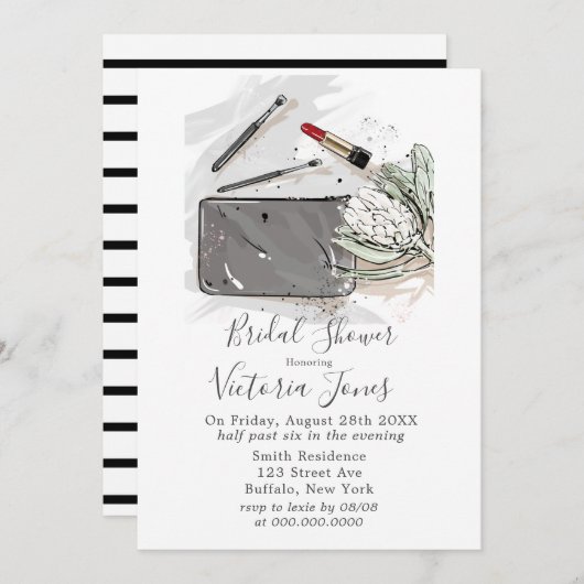 Invitation Mode Française Et Fête des mariées Protea (Devant / Derrière)