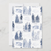 Invitation Mode française vintage bleue et blanche Toile (Devant)