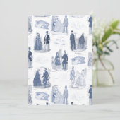 Invitation Mode française vintage bleue et blanche Toile (Debout devant)