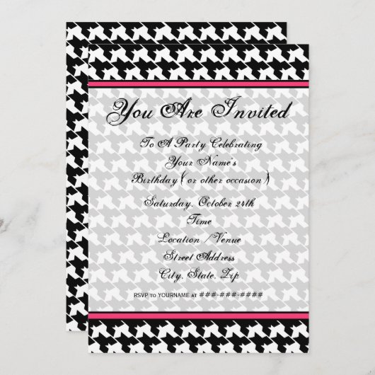 Invitation Mode Houndstooth (Devant / Derrière)