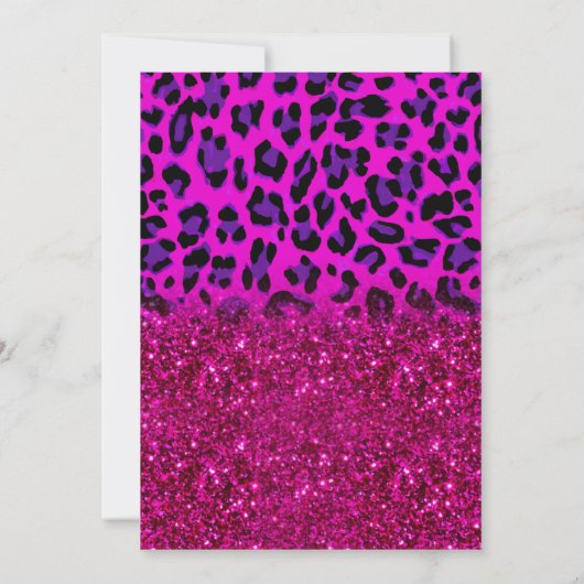 Invitation Mode moderne Parties scintillant rose violet Leopa (Dos)