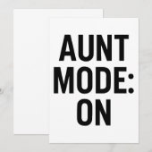 Invitation Mode Tante Activé - Amusant Humour de famille (Devant / Derrière)