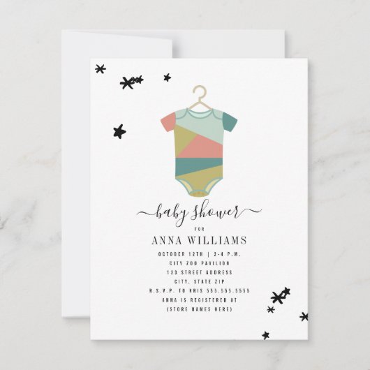 Invitation Mode Unisex Bodysuit Baby shower (Devant)