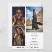 Invitation Model Actor Modeling Comp Card 4 Photo Modern (Dos)