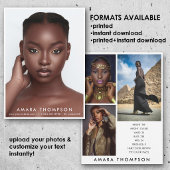 Invitation Model Actor Modeling Comp Card 4 Photo Modern