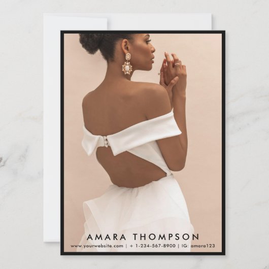 Invitation Model Actor Modeling Comp Card 4 Photo QR Code (Devant)