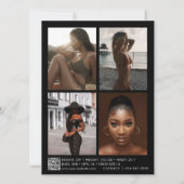 Invitation Model Actor Modeling Comp Card 5 Photo Black (Dos)