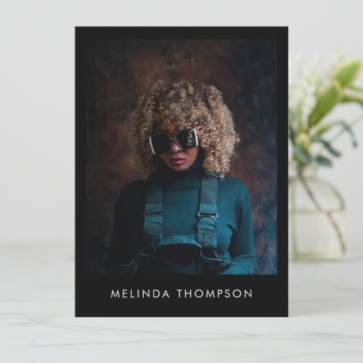 Invitation Model Actor Modeling Comp Card 5 Photo Black (Debout devant)