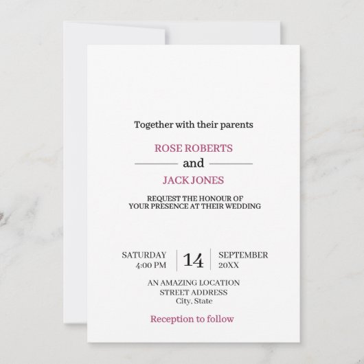 Invitation Modèle (Devant)