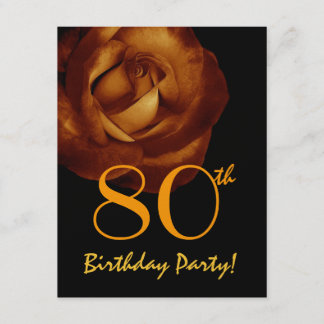 Invitation Modèle 80e anniversaire Rose Gold Métallic W245