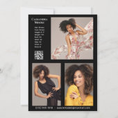 Invitation Modèle Acteur 4 photo Comp à deux côtés QR Modèle (Dos)