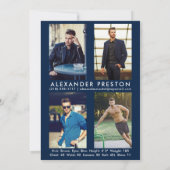 Invitation Modèle Acteur 5x7 Comp Card 4 Photo Retour Bleu (Dos)