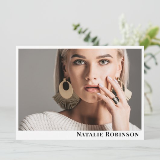 Invitation Modèle Acteur 6 Photo Comp Card Modèle avec QR (Debout devant)