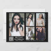 Invitation Modèle Acteur Comp Card 5 Photo Votre Code QR (Devant)