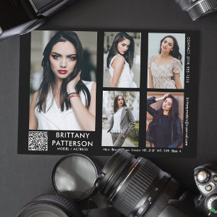 Invitation Modèle Acteur Comp Card 5 Photo Votre Code QR