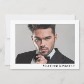 Invitation Modèle Acteur Moderne 5x7 Promo Comp Card Modèle (Devant)