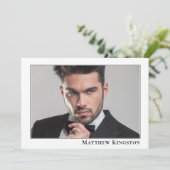 Invitation Modèle Acteur Moderne 5x7 Promo Comp Card Modèle (Debout devant)