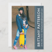 Invitation Modèle Acteur Photo Pro Comp Card bleu (Devant)