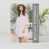 Invitation Modèle Acteur Photo Pro Comp Card Gris (Debout devant)