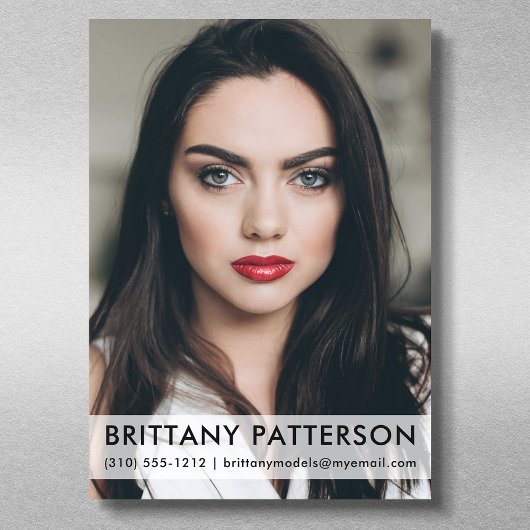 Invitation Modèle Actor 5x7 Comp Card 1 Photo Wht