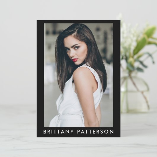 Invitation Modèle Actor 5x7 Comp Card 4 Photo Back Blk (Debout devant)