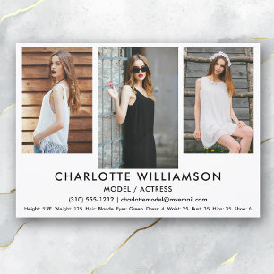 Invitation Modèle Actor Comp Card 5x7 What 3 Photo