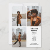 Invitation Modèle Actor Dancer 4 Photo Comp (Dos)