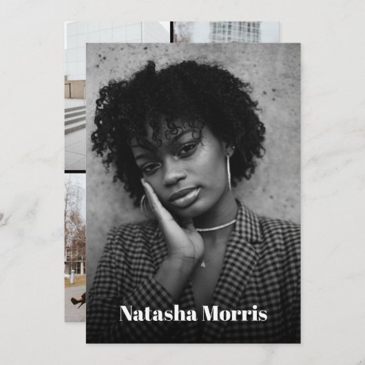 Invitation Modèle Actor Dancer 4 Photo Comp (Devant / Derrière)