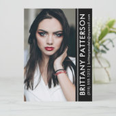 Invitation Modèle Actor Photo Pro Comp Card Black Stripe (Debout devant)