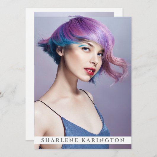 Invitation Modèle Actor Pro Comp Card Modèle 3 Photo Blanc (Devant / Derrière)