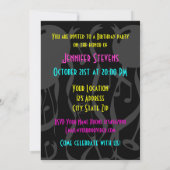 Invitation Modèle au néon d'invitations de fête (Dos)