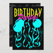 Invitation Modèle au néon d'invitations de fête (Devant / Derrière)