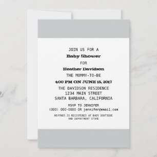 Invitation Modèle baby shower