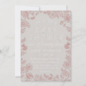 Invitation Modèle Baby shower rose (Devant)
