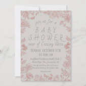 Invitation Modèle Baby shower rose (Devant)