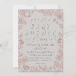 Invitation Modèle Baby shower rose