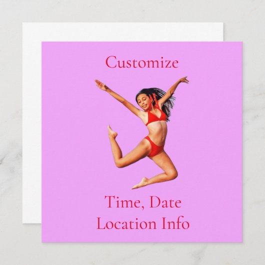 Invitation Modèle Bikini de danse Thunder_Cove (Devant / Derrière)