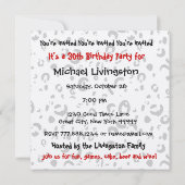 Invitation Modèle blanc rouge noir moderne du 30e anniversair (Dos)