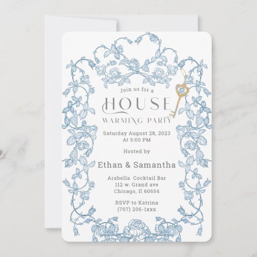 Invitation Modèle bleu du ménage (Devant)