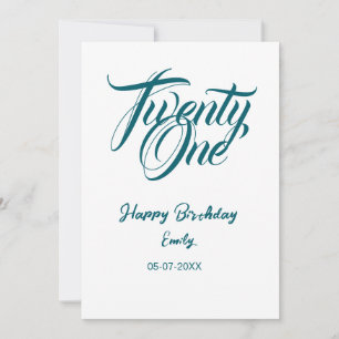 Invitation modèle bleu pour 21e anniversaire avec nom date an