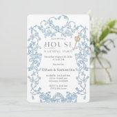 Invitation Modèle Bleu pour Fête de Création de Maison (Debout devant)