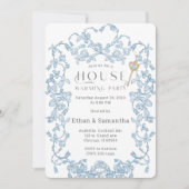 Invitation Modèle Bleu pour Fête de Création de Maison (Devant)
