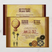 Invitation Modèle chaud de mariage de ballon à air de (Devant / Derrière)