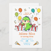 Invitation modèle d'anniversaire de bébé dragon (Devant / Derrière)