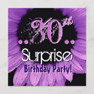 Invitation Modèle d'anniversaire du tournesol mauve 30e anniv