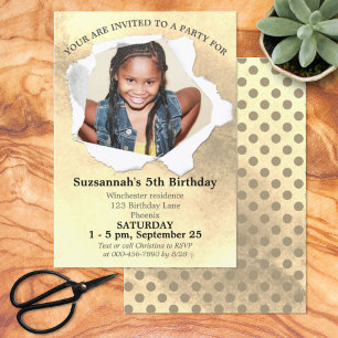 Invitation Modèle d'aquarelle photo personnalisée Forme de po